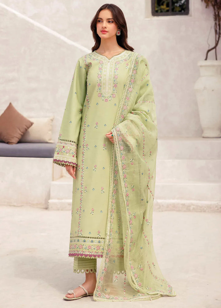 Bahar by Farasha Embroidered Lawn Suits Unstitched 3 Piece FSH25B D-06 Tropical Orchid - Summer Collection