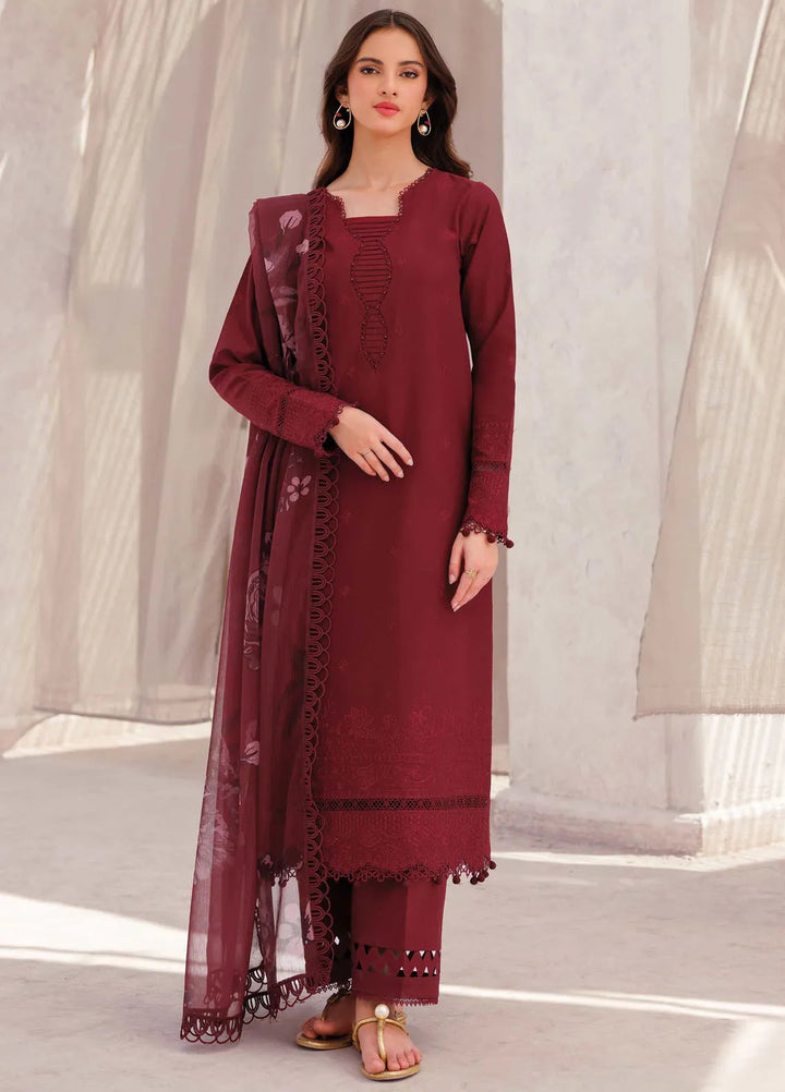 Bahar by Farasha Embroidered Lawn Suits Unstitched 3 Piece FSH25B D-07 Regal Orchid - Summer Collection