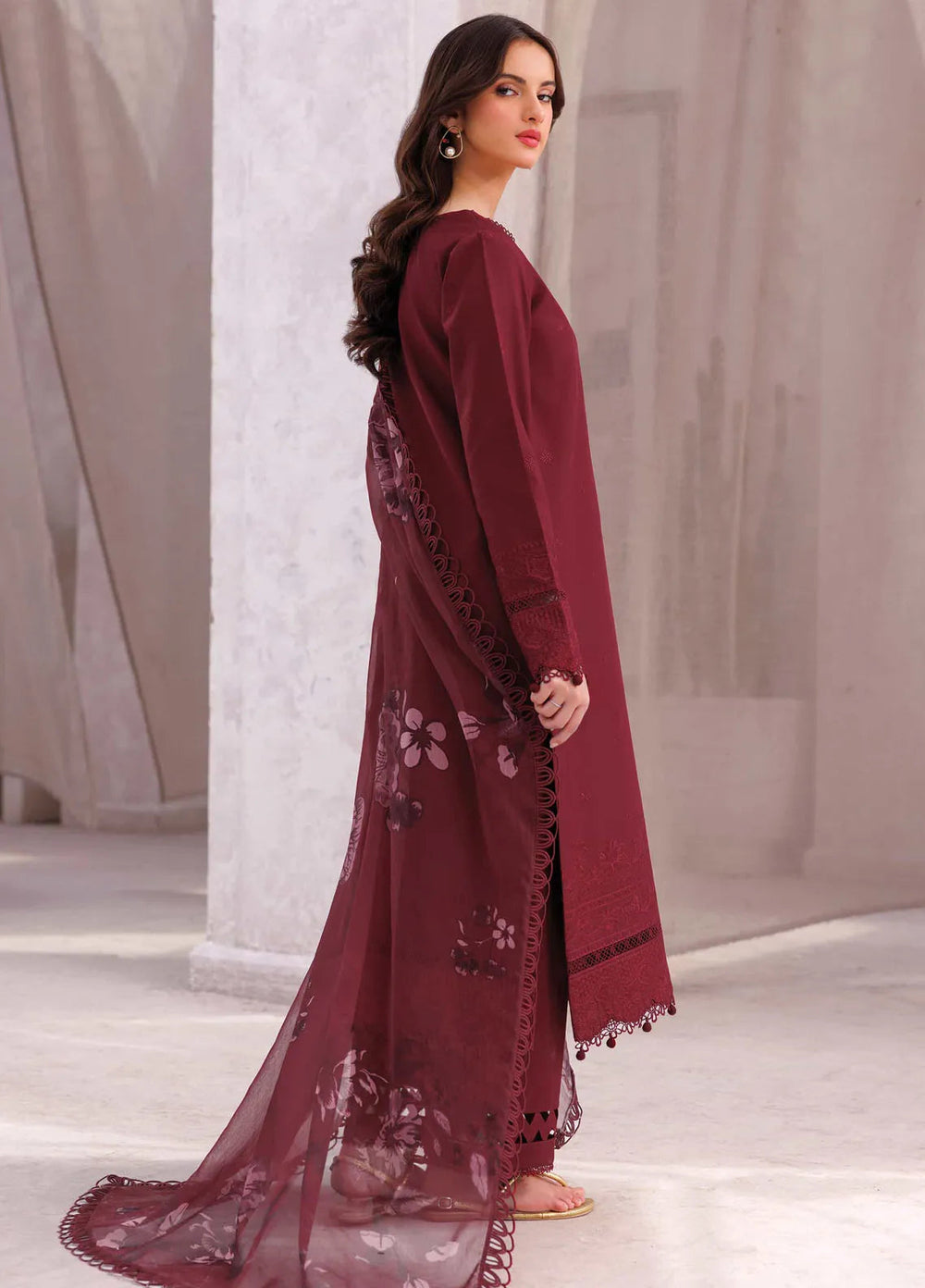 Bahar by Farasha Embroidered Lawn Suits Unstitched 3 Piece FSH25B D-07 Regal Orchid - Summer Collection