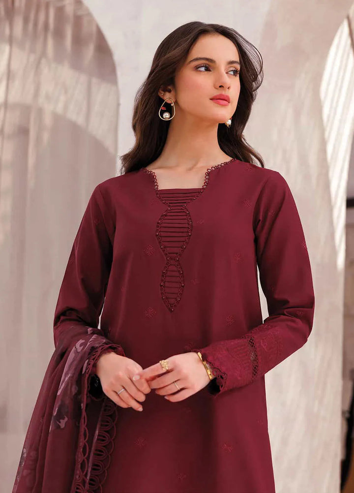 Bahar by Farasha Embroidered Lawn Suits Unstitched 3 Piece FSH25B D-07 Regal Orchid - Summer Collection