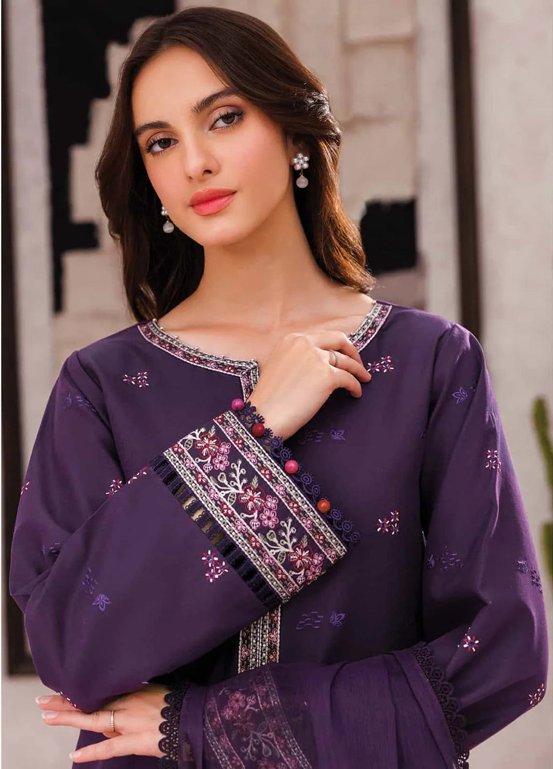 Bahar by Farasha Embroidered Lawn Suits Unstitched 3 Piece FSH25B D-09 Whimsy Dreams - Summer Collection