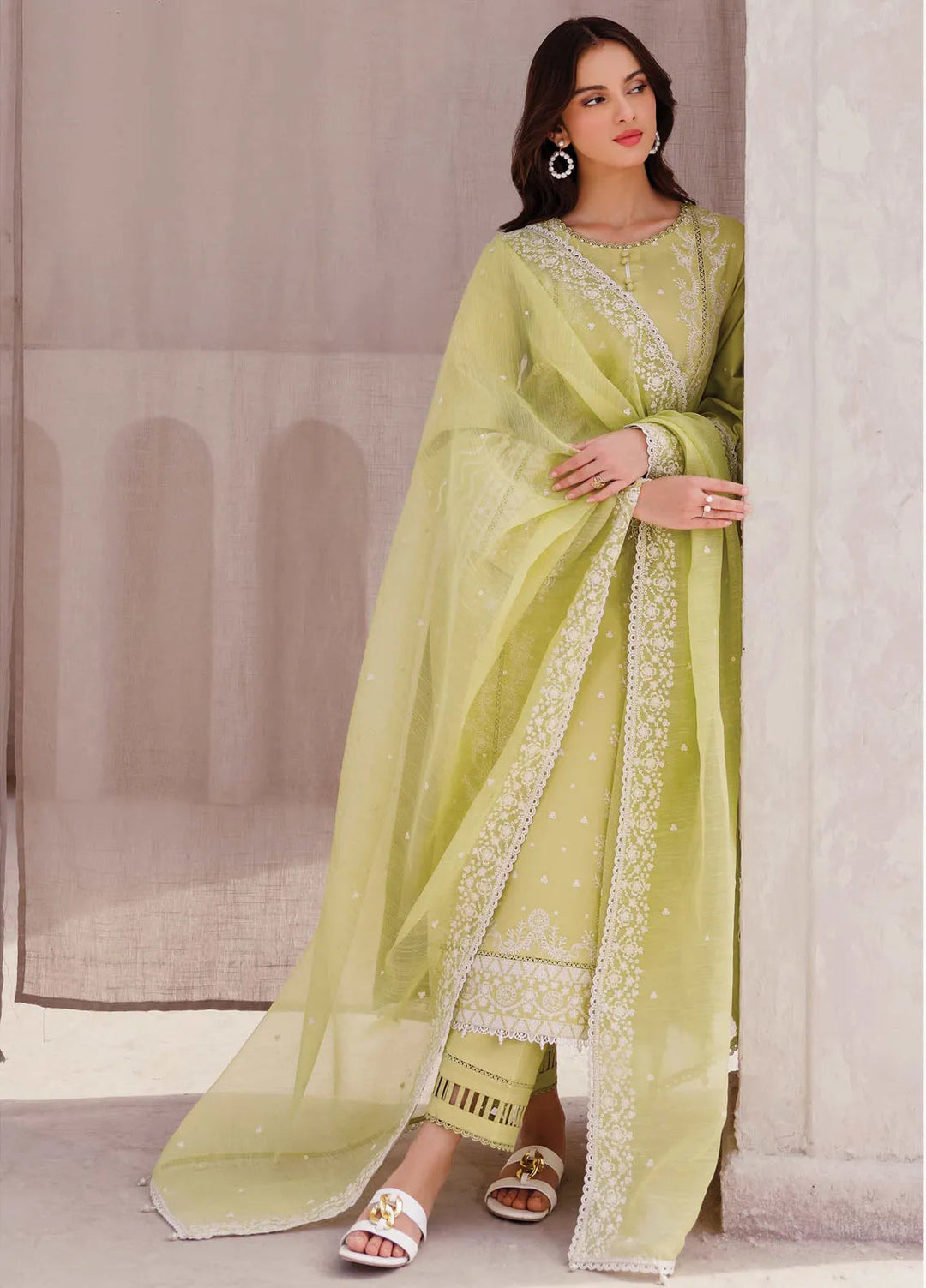 Bahar by Farasha Embroidered Lawn Suits Unstitched 3 Piece FSH25B D-10 Ember Glow - Summer Collection