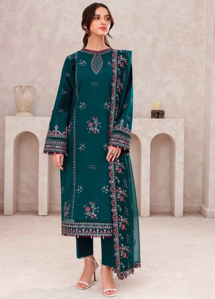 Bahar by Farasha Embroidered Lawn Suits Unstitched 3 Piece FSH25B D-11 Jade Bliss - Summer Collection