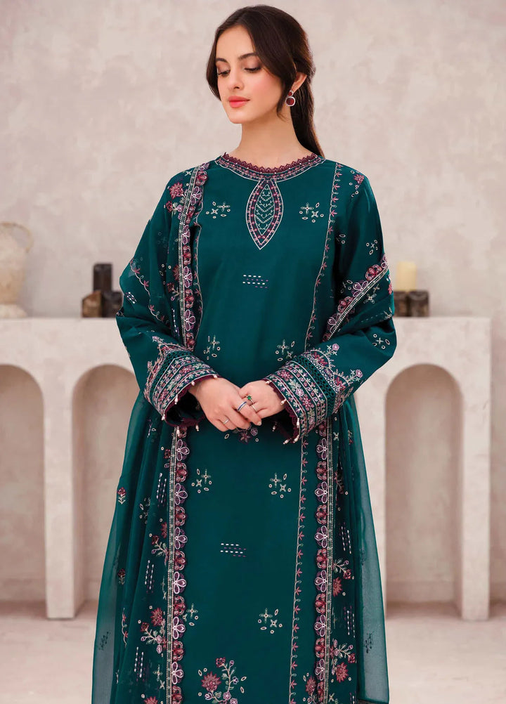 Bahar by Farasha Embroidered Lawn Suits Unstitched 3 Piece FSH25B D-11 Jade Bliss - Summer Collection