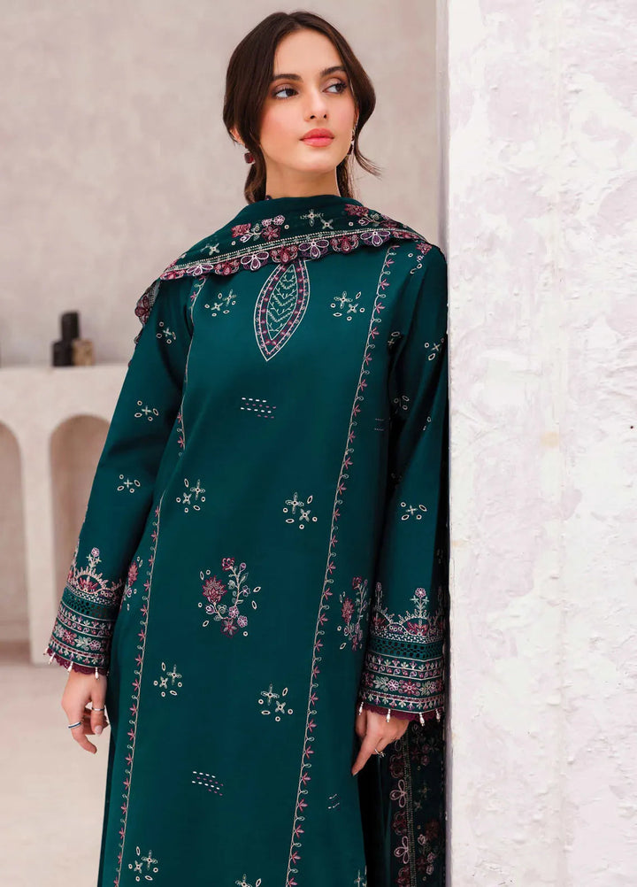 Bahar by Farasha Embroidered Lawn Suits Unstitched 3 Piece FSH25B D-11 Jade Bliss - Summer Collection