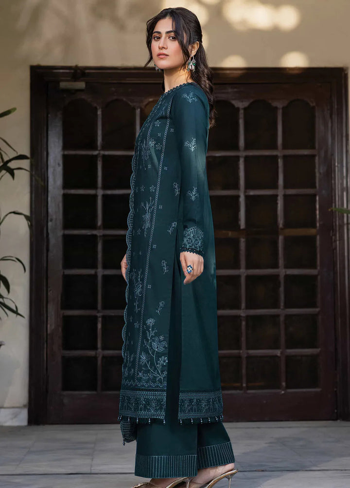 Bahar by Farasha Embroidered Lawn Suits Unstitched 3 Piece FSH25B2 D-06 Teal Serenity - Summer Collection
