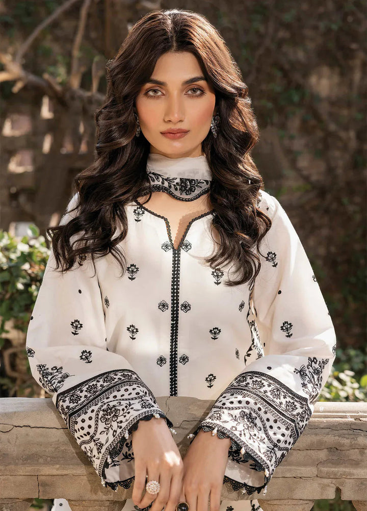 Bahar by Farasha Embroidered Lawn Suits Unstitched 3 Piece FSH25B2 D-07 Ocean Pearl - Summer Collection