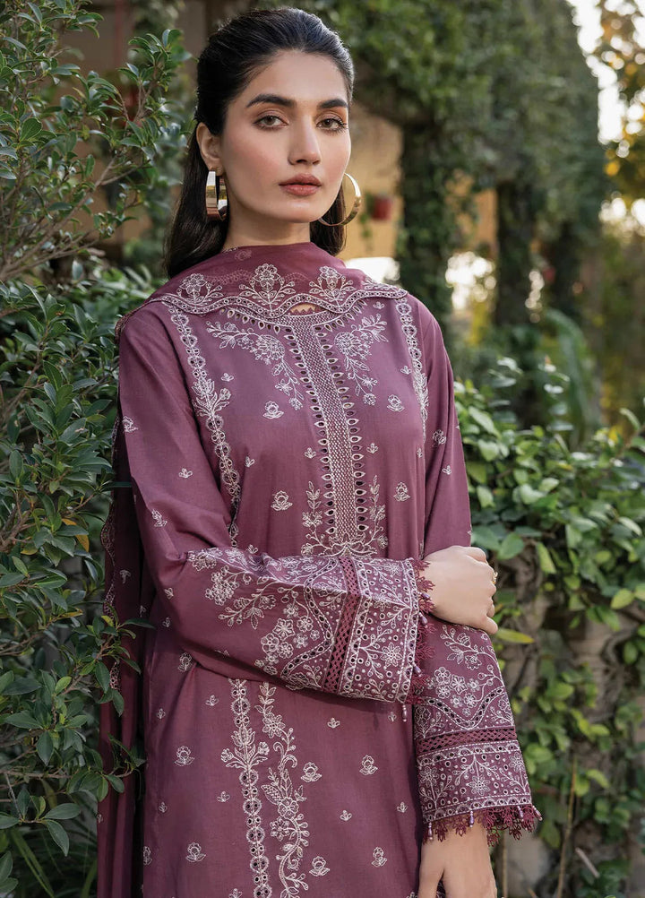 Bahar by Farasha Embroidered Lawn Suits Unstitched 3 Piece FSH25B2 D-09 Dusty Rose - Summer Collection