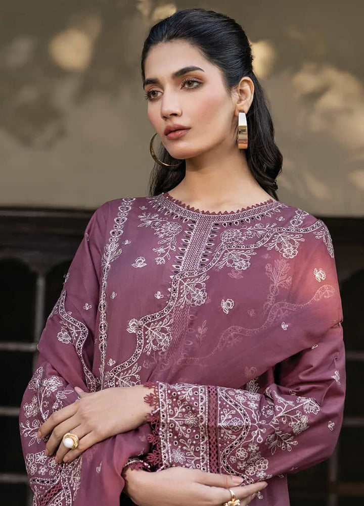 Bahar by Farasha Embroidered Lawn Suits Unstitched 3 Piece FSH25B2 D-09 Dusty Rose - Summer Collection