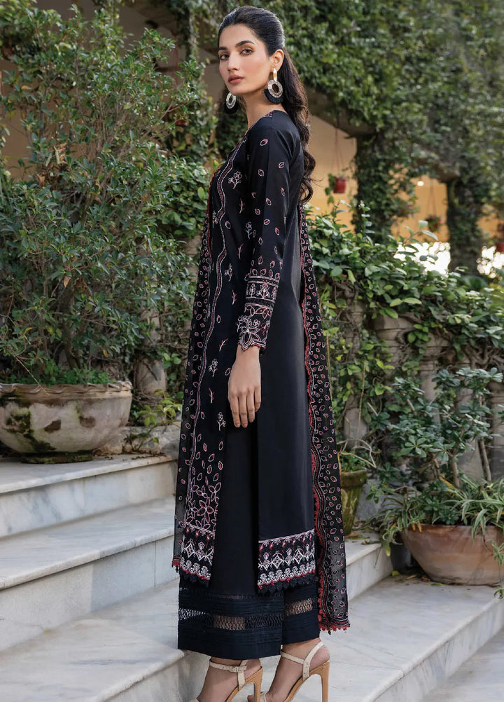 Bahar by Farasha Embroidered Lawn Suits Unstitched 3 Piece FSH25B2 D-10 Black Rose - Summer Collection