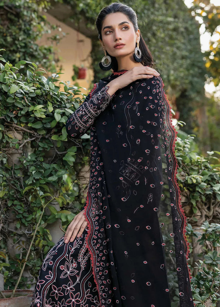 Bahar by Farasha Embroidered Lawn Suits Unstitched 3 Piece FSH25B2 D-10 Black Rose - Summer Collection