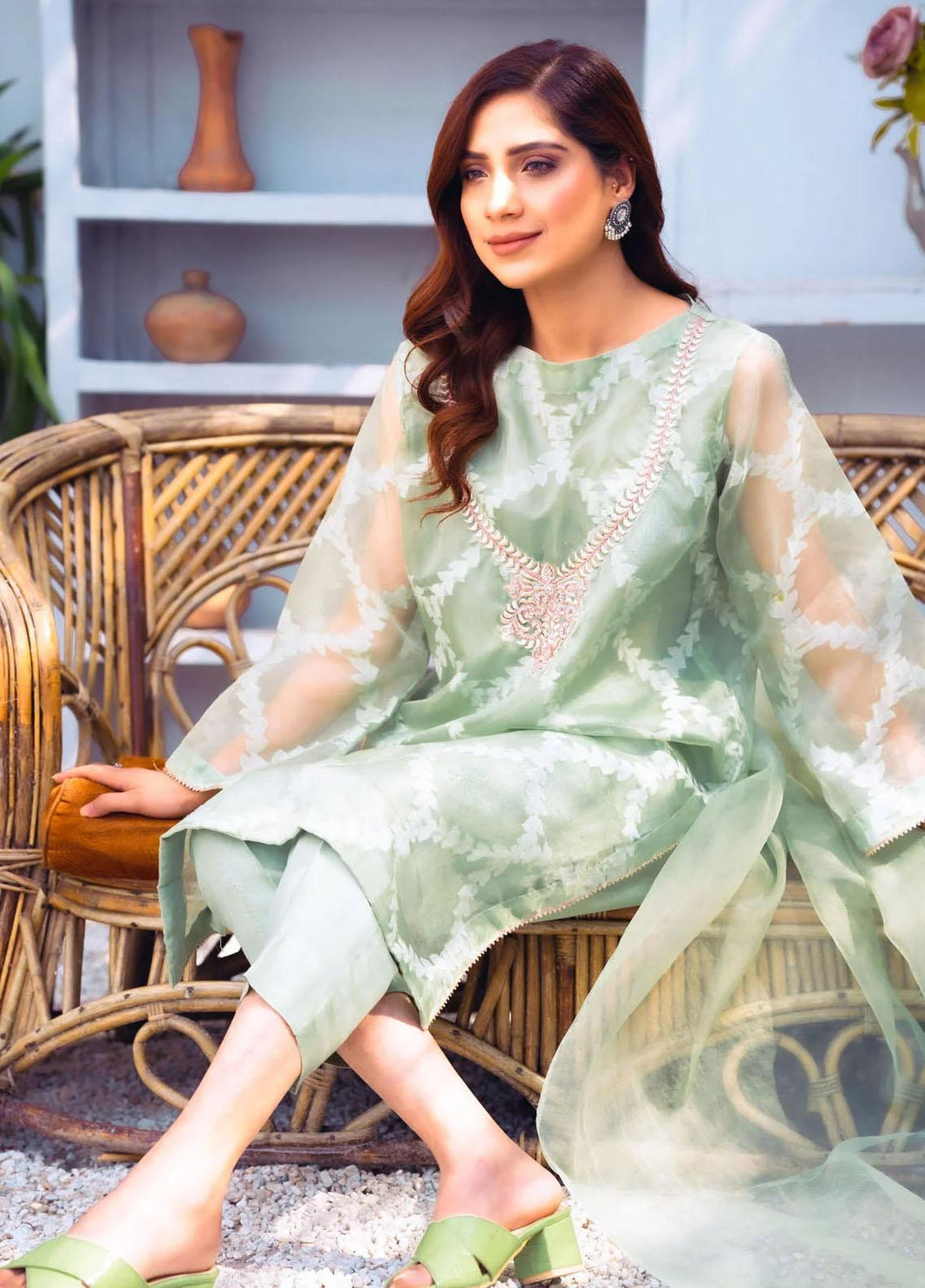 PSK Couture Pret Embroidered Tissue 4 Piece Suit DAY LILLY