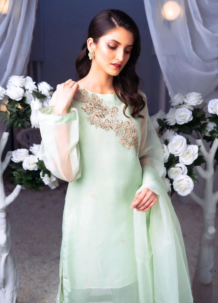 PSK Couture Pret Embroidered Tissue 4 Piece Suit DEW DROP