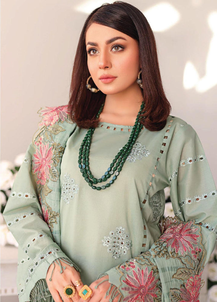 Baharaan By Humdum Embroidered Lawn Suits Unstitched 3 Piece HD23B 01 - Summer Collection