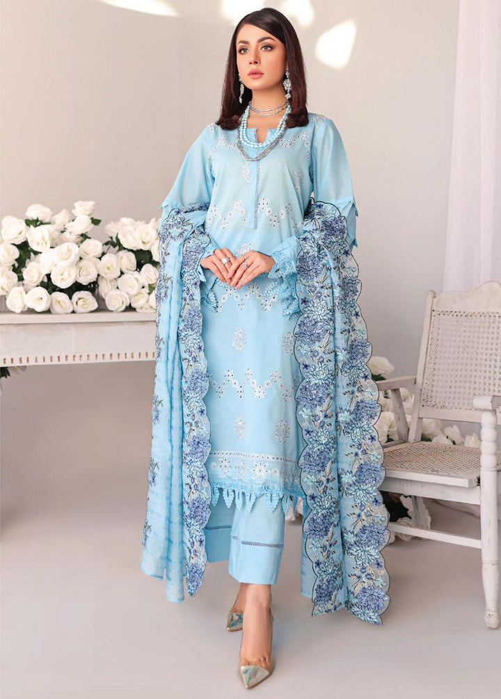 Baharaan By Humdum Embroidered Lawn Suits Unstitched 3 Piece HD23B 02 - Summer Collection
