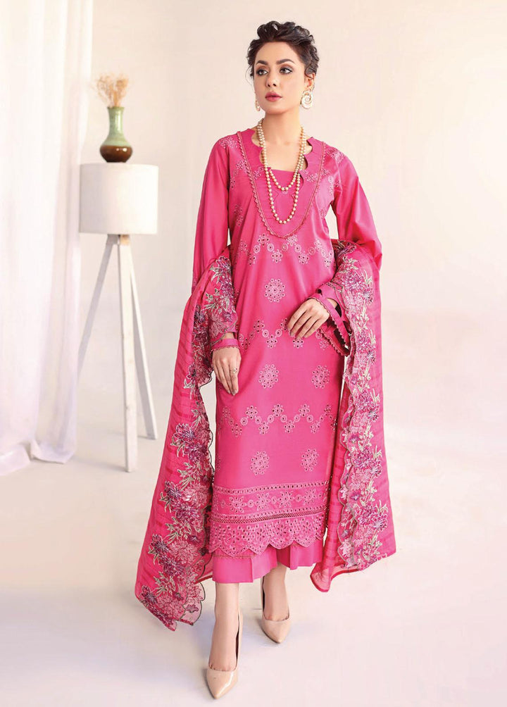 Baharaan By Humdum Embroidered Lawn Suits Unstitched 3 Piece HD23B 07 - Summer Collection