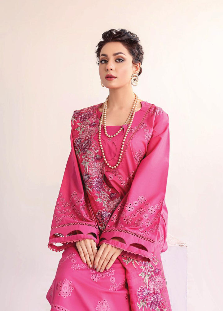 Baharaan By Humdum Embroidered Lawn Suits Unstitched 3 Piece HD23B 07 - Summer Collection