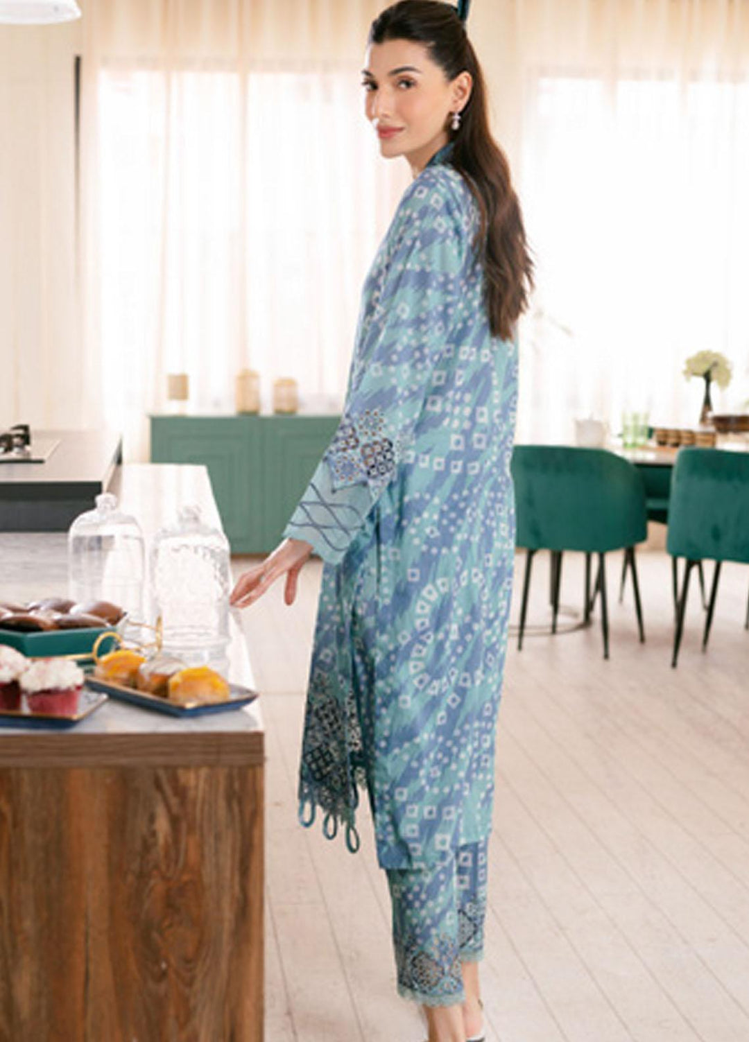 Ballerina By Nureh Embroidered Chikankari Lawn Suits Unstitched 2 Piece NU23-B3 NU-102 - Summer Collection