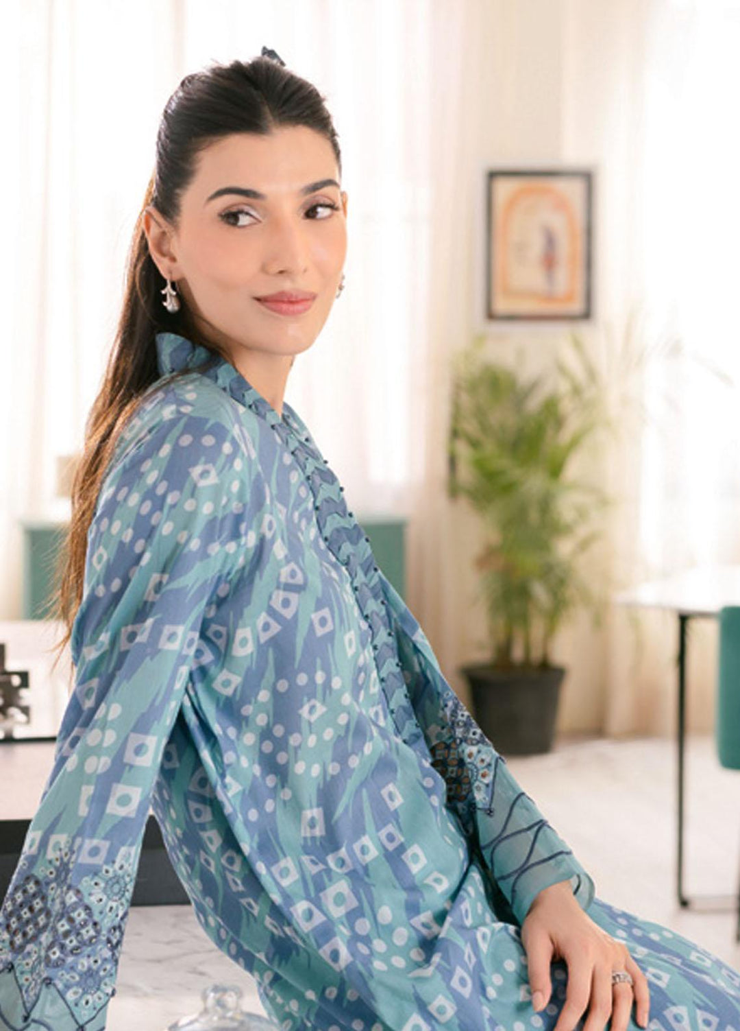 Ballerina By Nureh Embroidered Chikankari Lawn Suits Unstitched 2 Piece NU23-B3 NU-102 - Summer Collection