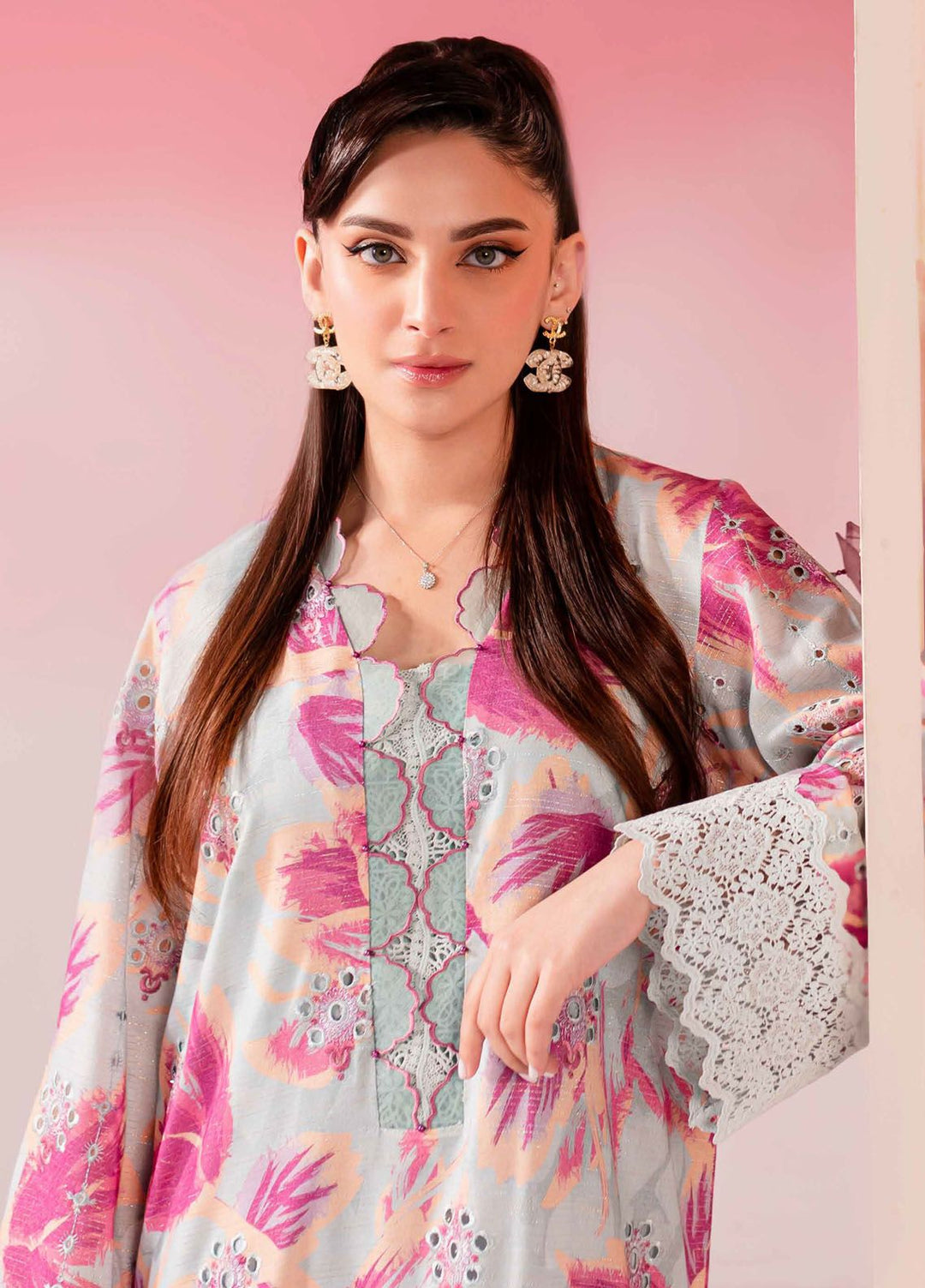 Ballerina by Nureh Chikankari Lawn Suits Unstitched 2 Piece NU24BC NU2-139 - Summer Collection