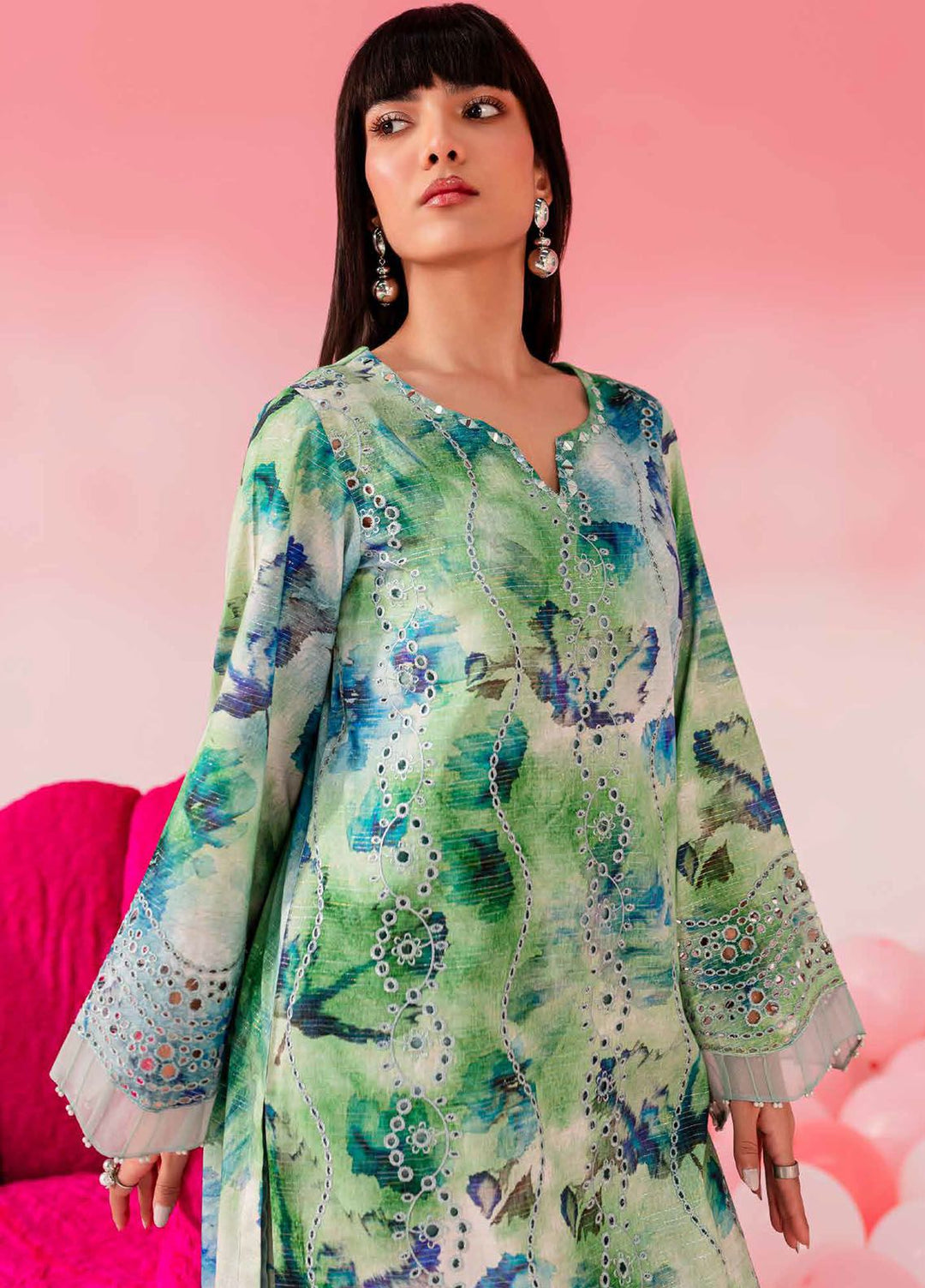 Ballerina by Nureh Chikankari Lawn Suits Unstitched 2 Piece NU24BC NU2-142 - Summer Collection