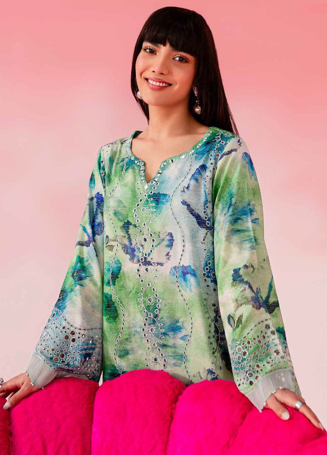 Ballerina by Nureh Chikankari Lawn Suits Unstitched 2 Piece NU24BC NU2-142 - Summer Collection