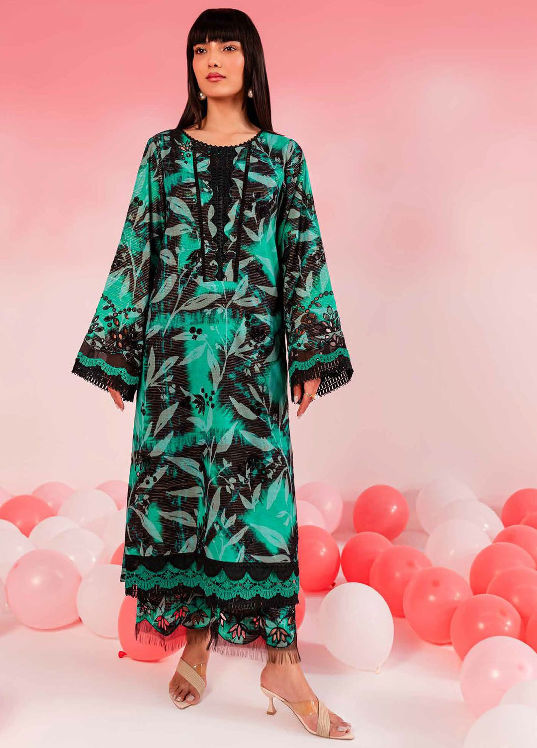 Ballerina by Nureh Chikankari Lawn Suits Unstitched 2 Piece NU24BC NU2-144 - Summer Collection