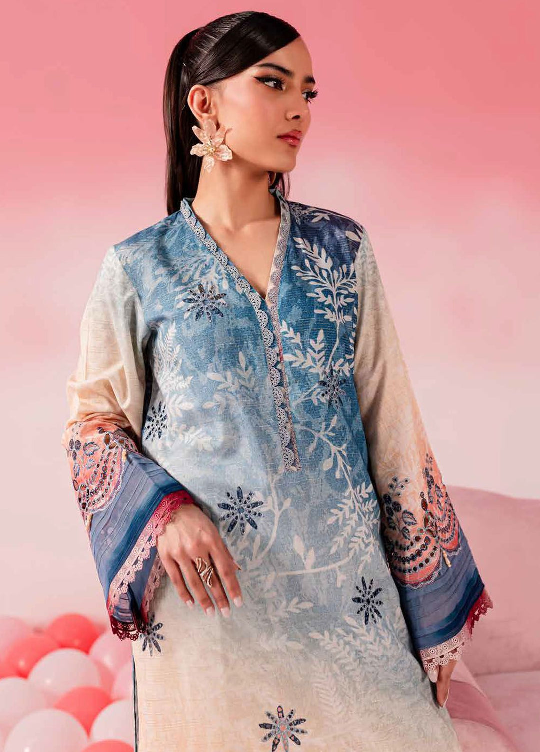Ballerina by Nureh Chikankari Lawn Suits Unstitched 2 Piece NU24BC NU2-146 - Summer Collection
