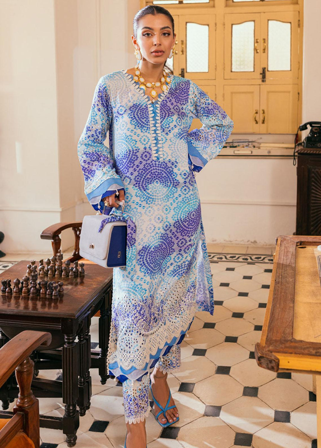 Ballerina By Nureh Embroidered Chikankari Viscose Suits Unstitched 2 Piece NU23BC NU2-118 - Formal Collection