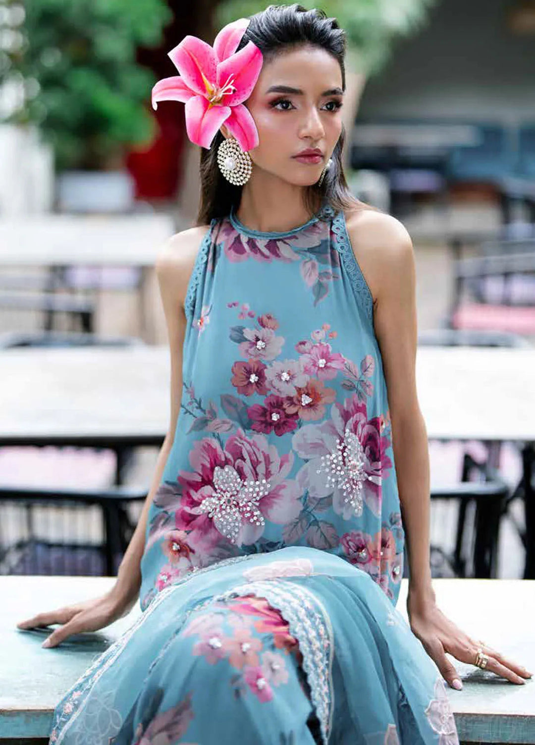 Ballerina By Nureh Embroidered Chiffon Suit Unstitched 3 Piece NU24BW NU2-148 - Winter Collection