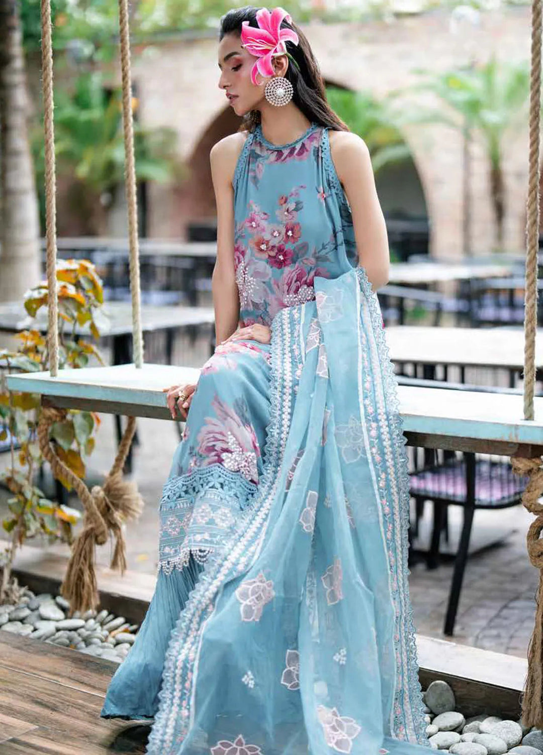 Ballerina By Nureh Embroidered Chiffon Suit Unstitched 3 Piece NU24BW NU2-148 - Winter Collection