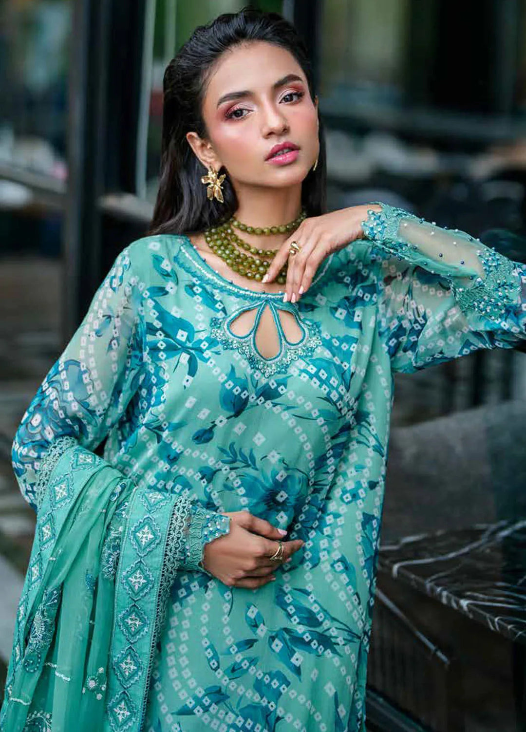 Ballerina By Nureh Embroidered Chiffon Suit Unstitched 3 Piece NU24BW NU2-150 - Winter Collection