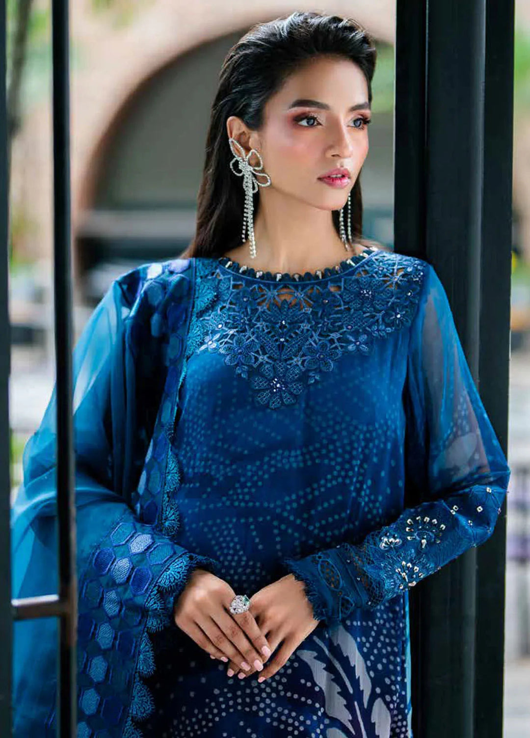 Ballerina By Nureh Embroidered Chiffon Suit Unstitched 3 Piece NU24BW NU2-151 - Winter Collection