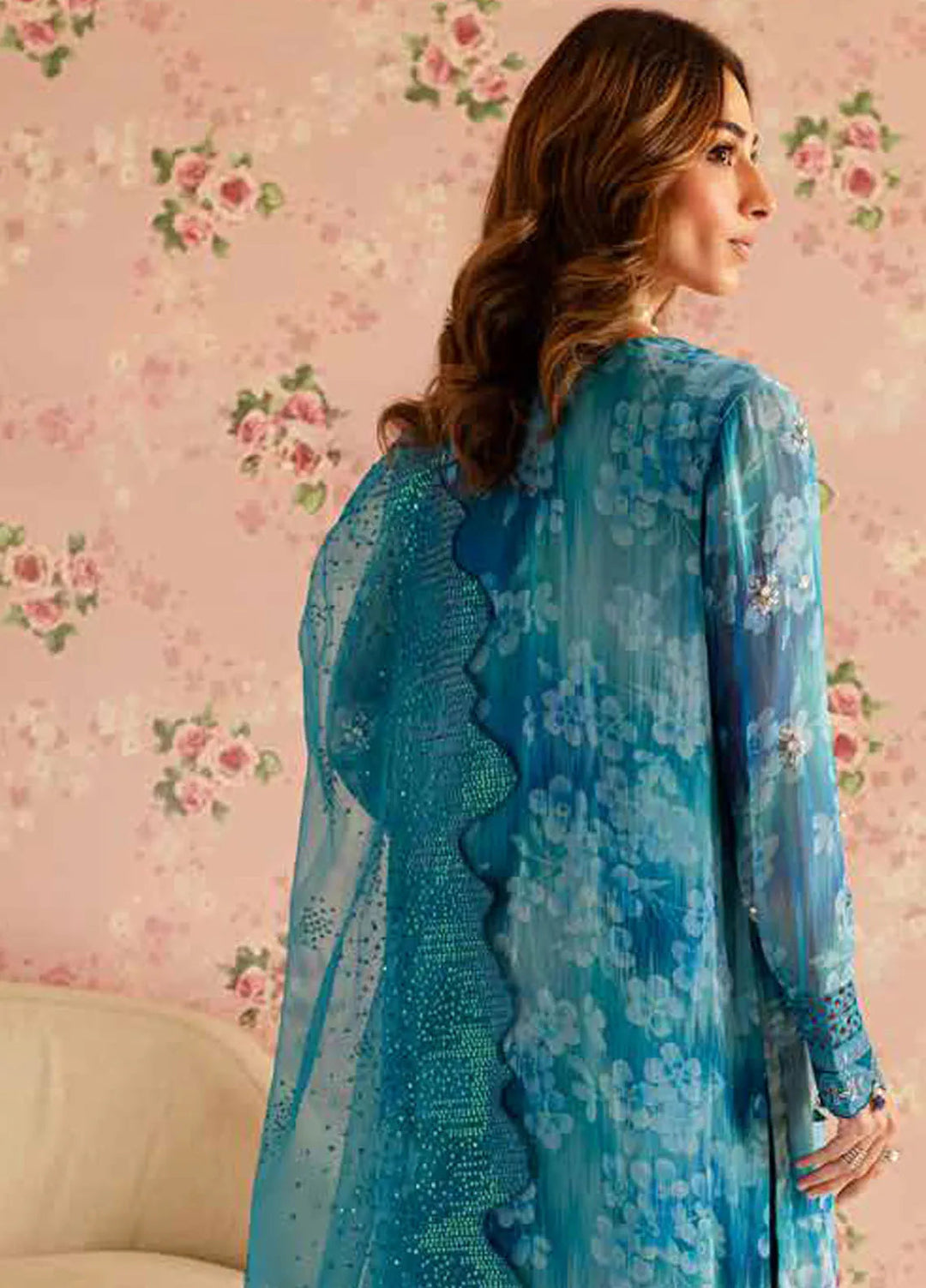 Ballerina by Nureh Embroidered Chiffon Suit Unstitched 4 Piece NU25B NU2-158 - Formals Collection