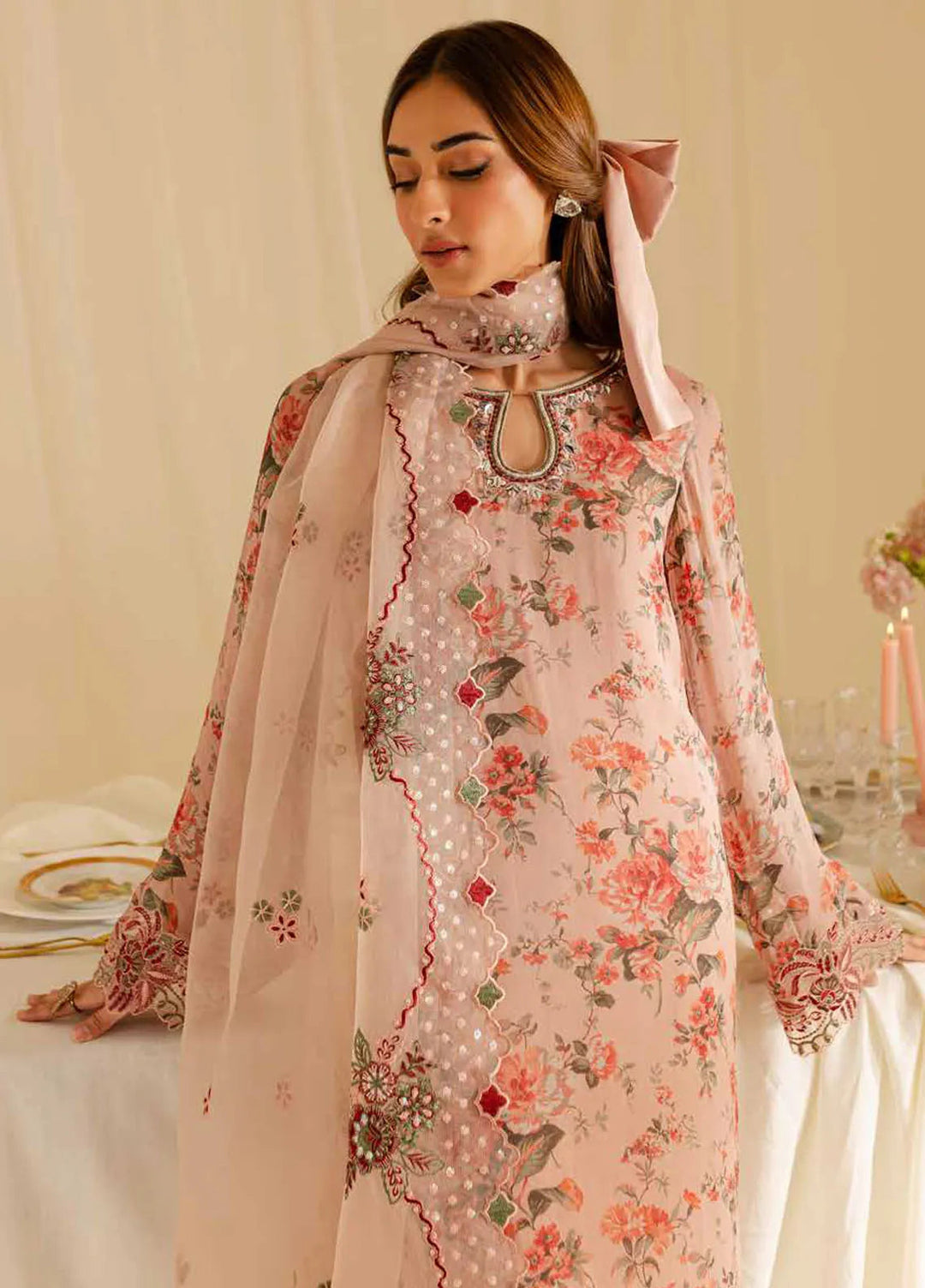 Ballerina by Nureh Embroidered Chiffon Suit Unstitched 4 Piece NU25B NU2-160 - Formals Collection