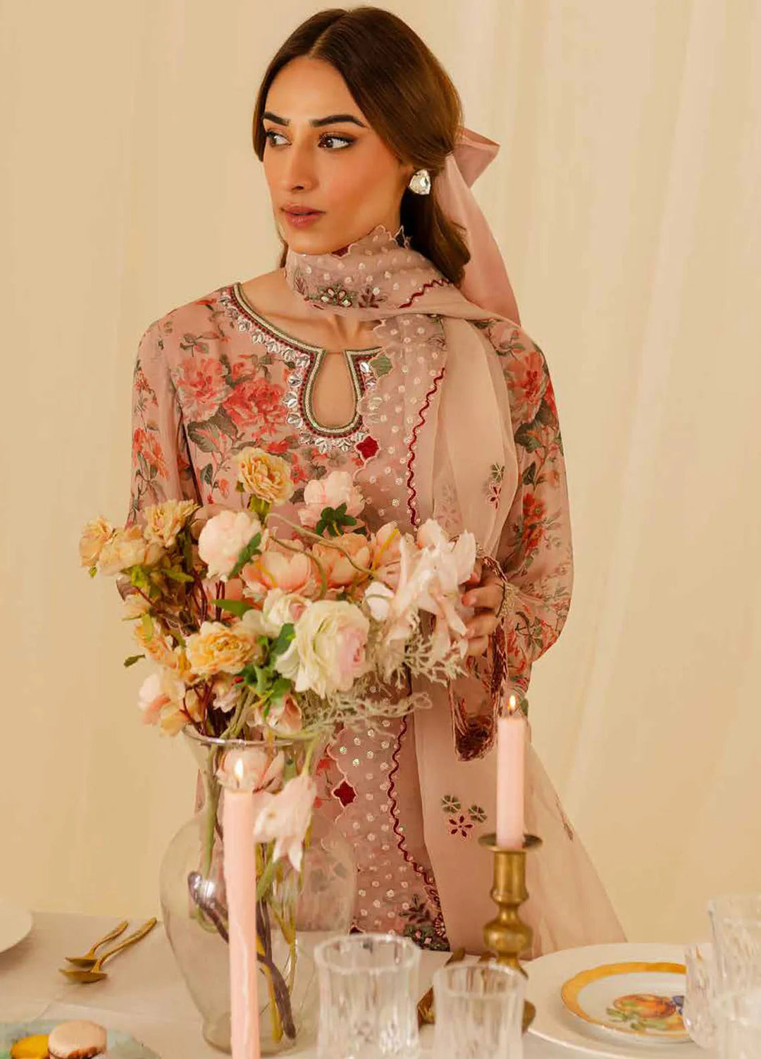 Ballerina by Nureh Embroidered Chiffon Suit Unstitched 4 Piece NU25B NU2-160 - Formals Collection