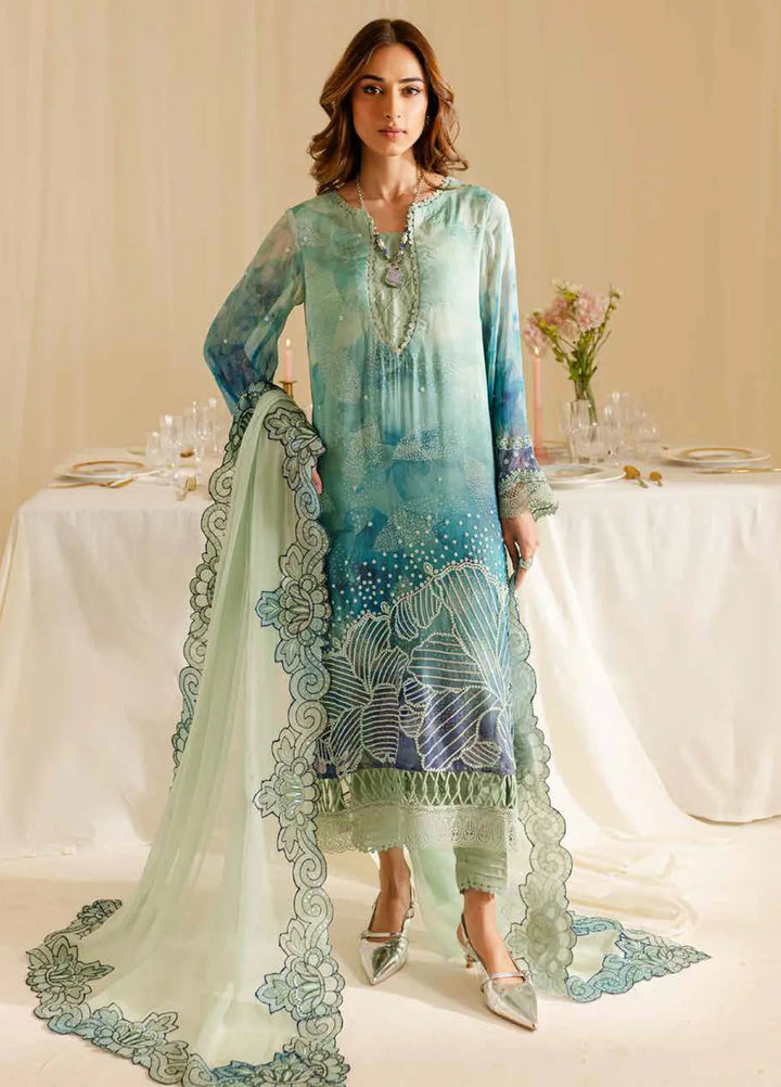 Ballerina by Nureh Embroidered Chiffon Suit Unstitched 4 Piece NU25B NU2-161 - Formals Collection