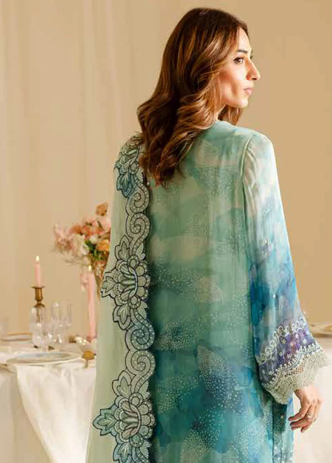Ballerina by Nureh Embroidered Chiffon Suit Unstitched 4 Piece NU25B NU2-161 - Formals Collection