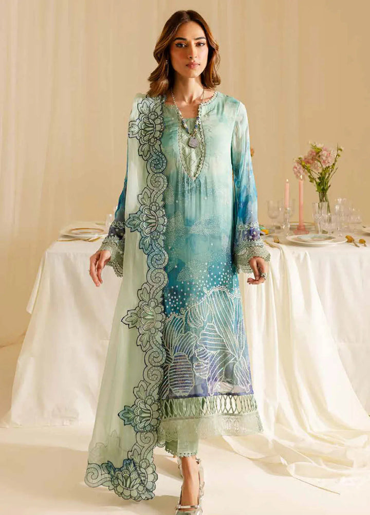 Ballerina by Nureh Embroidered Chiffon Suit Unstitched 4 Piece NU25B NU2-161 - Formals Collection
