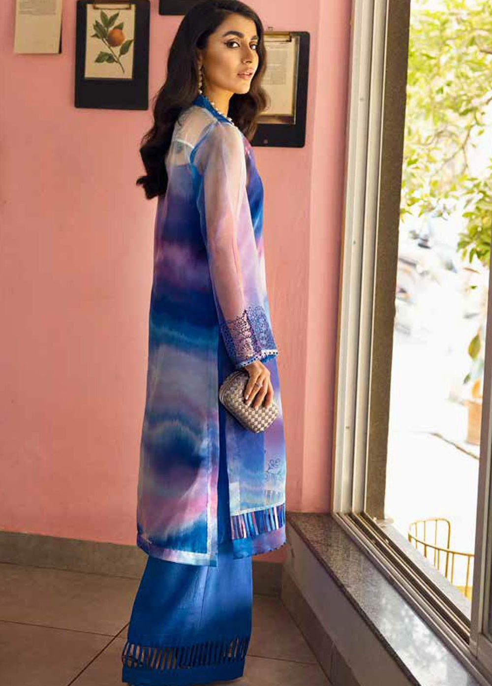 Ballerina By Nureh Embroidered Organza Suits Unstitched 2 Piece NU22B NU2- 23 RETRO BUBBLE - Luxury Collection