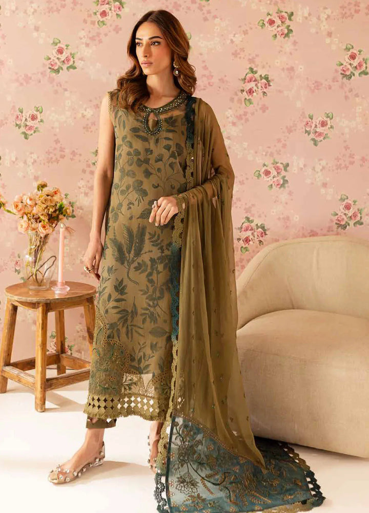 Ballerina by Nureh Embroidered Organza Suit Unstitched 4 Piece NU25B NU2-162 - Formals Collection