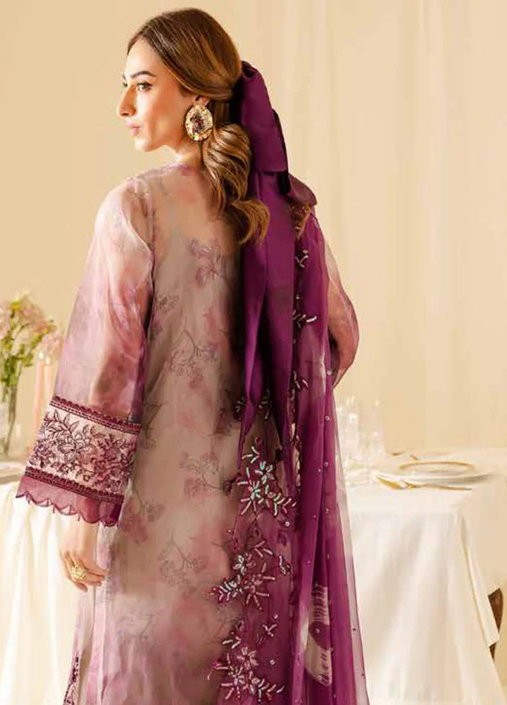 Ballerina by Nureh Embroidered Organza Suit Unstitched 4 Piece NU25B NU2-163 - Formals Collection