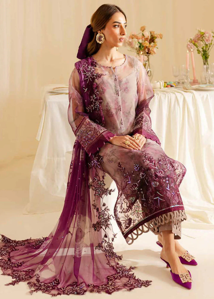 Ballerina by Nureh Embroidered Organza Suit Unstitched 4 Piece NU25B NU2-163 - Formals Collection