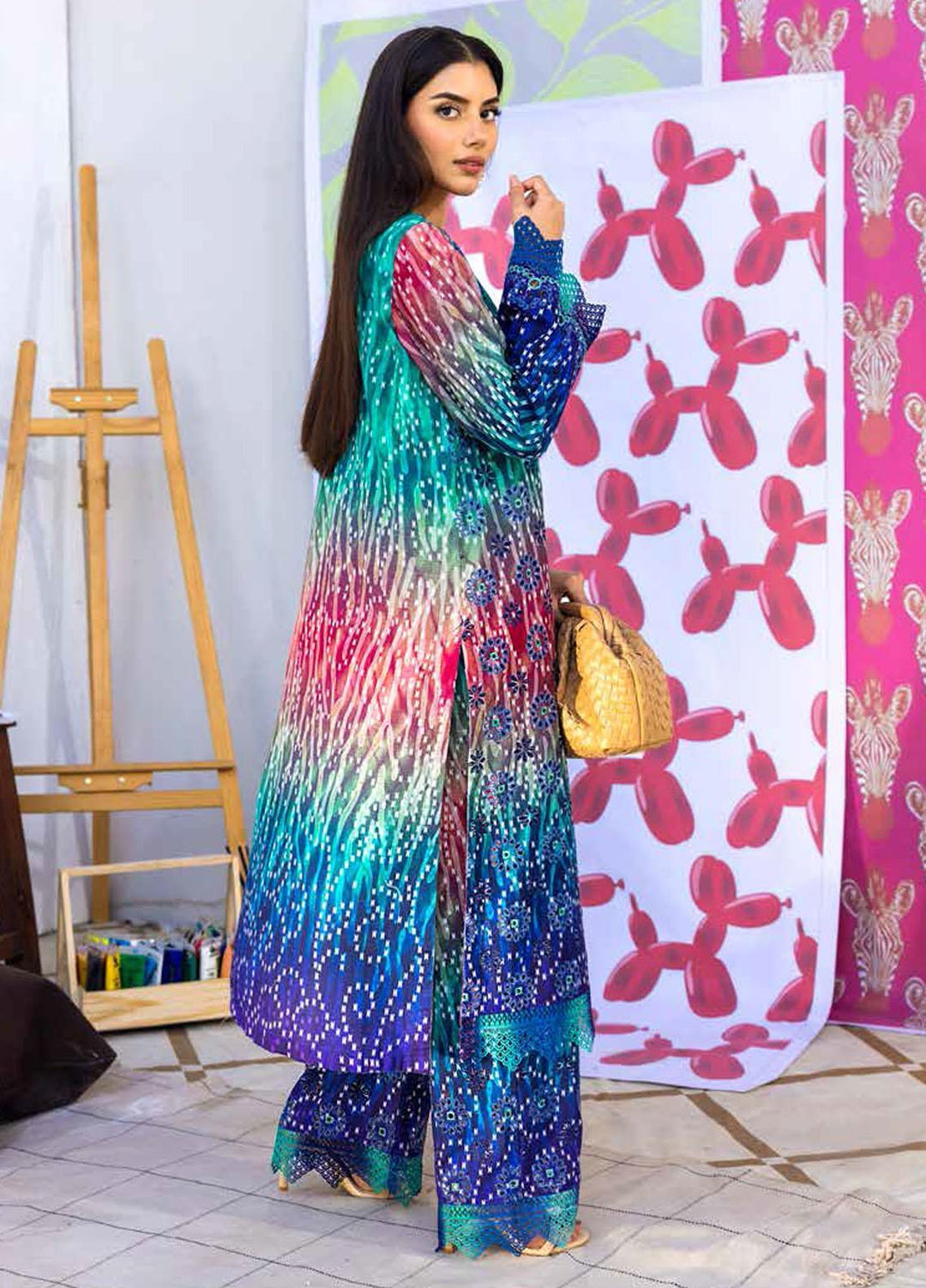 Ballerina By Nureh Embroidered Chikankari Khaddar Suits Unstitched 2 Piece NU23BKC NU2-122 - Winter Collection