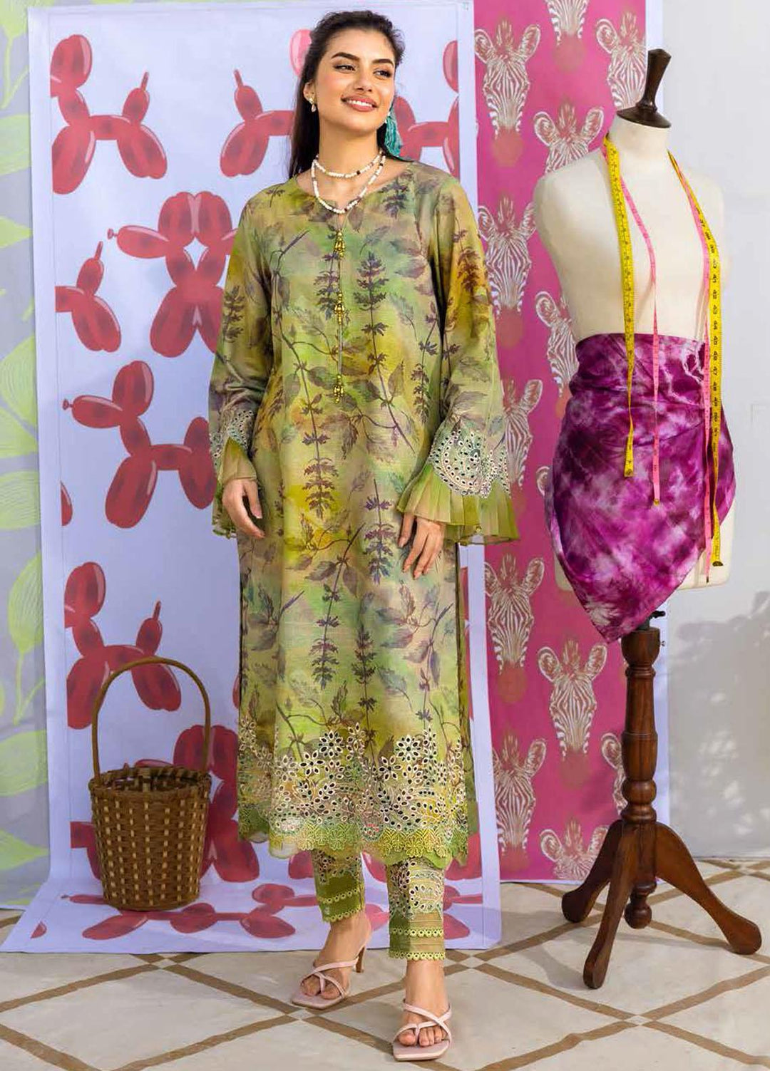 Ballerina By Nureh Embroidered Chikankari Khaddar Suits Unstitched 2 Piece NU23BKC NU2-123 - Winter Collection