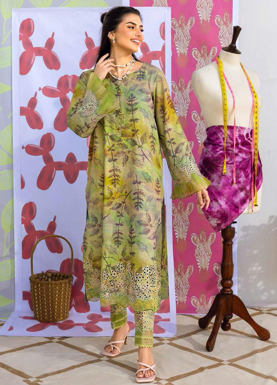 Ballerina By Nureh Embroidered Chikankari Khaddar Suits Unstitched 2 Piece NU23BKC NU2-123 - Winter Collection