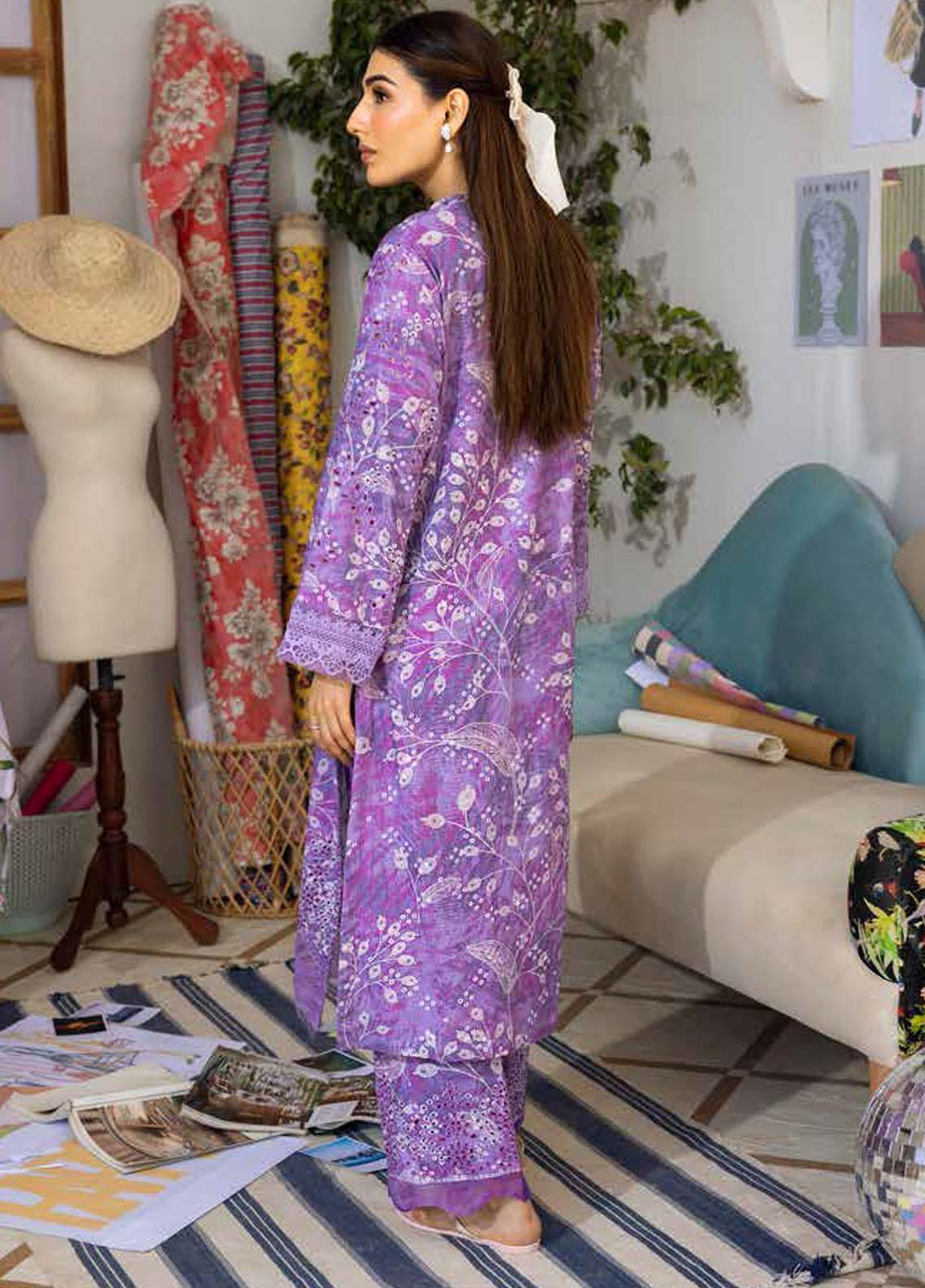 Ballerina By Nureh Embroidered Chikankari Khaddar Suits Unstitched 2 Piece NU23BKC NU2-124 - Winter Collection