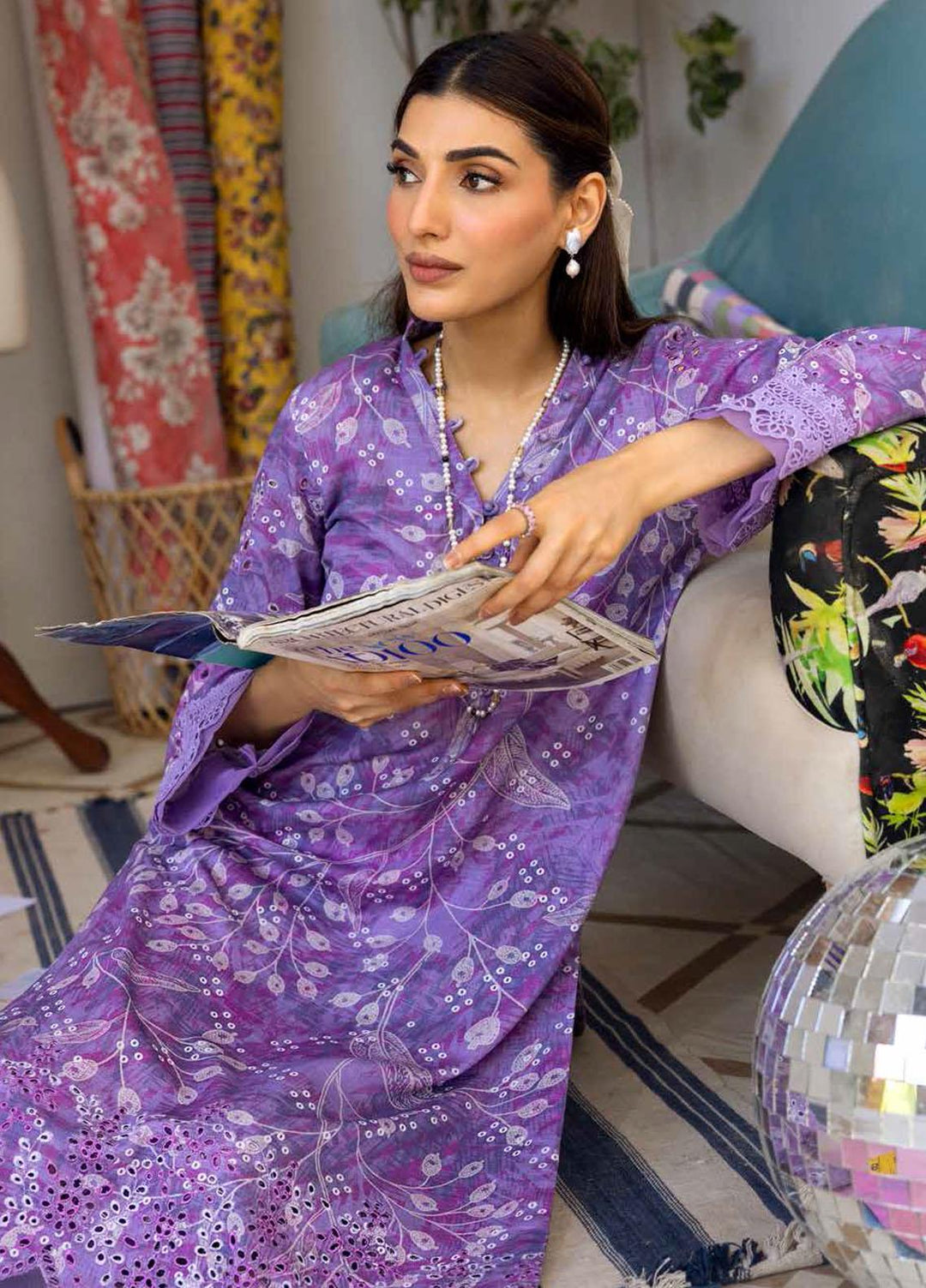 Ballerina By Nureh Embroidered Chikankari Khaddar Suits Unstitched 2 Piece NU23BKC NU2-124 - Winter Collection