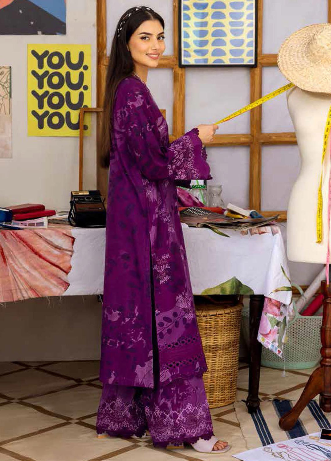 Ballerina By Nureh Embroidered Chikankari Khaddar Suits Unstitched 2 Piece NU23BKC NU2-128 - Winter Collection