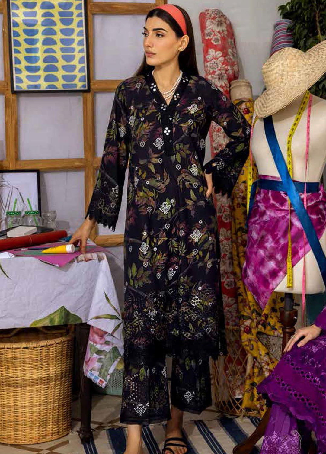 Ballerina By Nureh Embroidered Chikankari Khaddar Suits Unstitched 2 Piece NU23BKC NU2-129 - Winter Collection